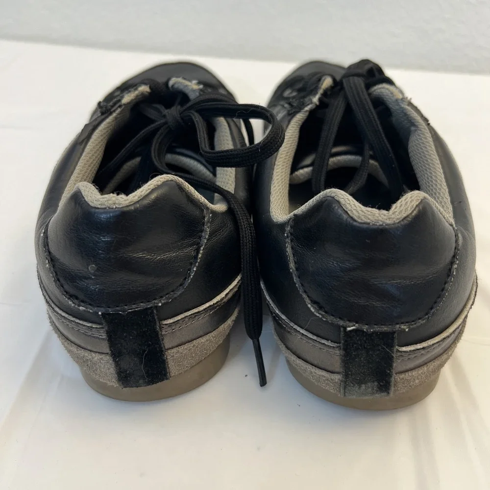 Steve Madden Mens Evrclear Leather Fashion Sneaker Shoe Sz 10 Black Gray Lace Up